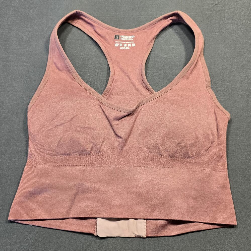 Pink Mauve Padded Sports Bra Size S Keyhole Racerback Clasp Women Activewear Top